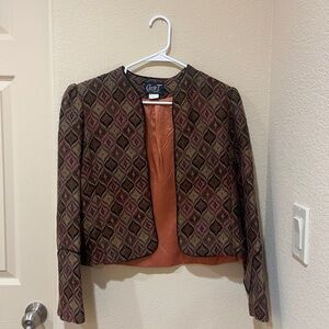 Women’s Brown and Maroon Vintage Blazer